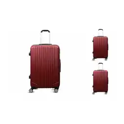Netto Marken-Discount 3-tlg Travel ABS Hartschalenkofferset Trolley Zahlenschloss Angebot
