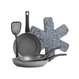 Netto Marken-Discount Mäser Pfannen Set, 7-tlg., Aluminium Leonis Schwarz Angebot