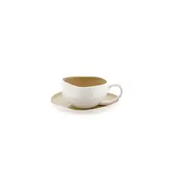 Netto Marken-Discount Wave Cream Kaffeetassen mit Untertellern - 12-teiliges-Set, 215 ml Angebot
