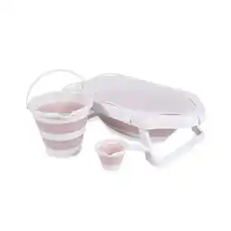 Netto Marken-Discount Cangaroo Badewannen-Set Hawaii 4-teilig faltbar Wasserablauf Ablagefächer Netz rosa Angebot