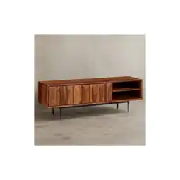 Netto Marken-Discount KADIMA DESIGN TV-Kommode, Sheeshamholz, bis 55 Zoll, Push-to-Open, Edelstahlbeine Angebot