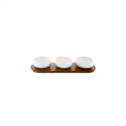 Netto Marken-Discount Belicia 4-teiliges Servierschalen-Set mit Holzbrett & Schalen, für Snacks & Dips Angebot