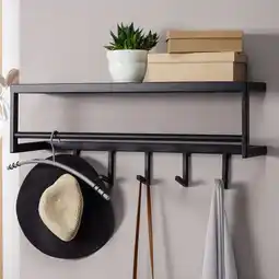 Netto Marken-Discount KADIMA DESIGN Wandgarderobe aus lackiertem Stahl, Schwarz, 5 Haken, Kleiderstange Angebot