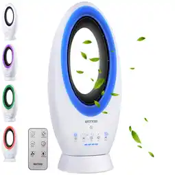 Netto Marken-Discount Echos 2-in-1 Design Akku Turmventilator Kabellos Fernbedienung LED Beleuchtung Angebot