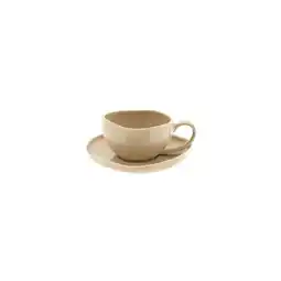 Netto Marken-Discount Wave Biscuit Kaffeetassen mit Untertellern - 12-teiliges-Set, 215 ml Angebot