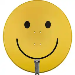 Netto Marken-Discount TechniSat SATMAN 850 PLUS 85cm Sat-Antenne inklusive AZ/EL-Halterung rot gelb mit smiley Angebot