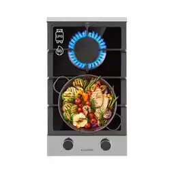 Netto Marken-Discount Alchemist Domino Gaskochfeld 2-flammig Aluminium-Brenner Glaskeramik Angebot