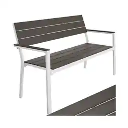 Netto Marken-Discount tectake Aluminium Gartenbank, 2-Sitzer, Holzoptik, 128 x 59 x 88 cm Angebot