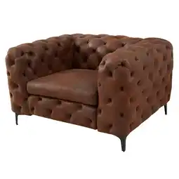 Netto Marken-Discount riess-ambiente Design Chesterfield Sessel MODERN BAROCK 120cm antik braun Microfaser mit Federkern Angebot