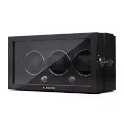 Netto Marken-Discount Sarthe 3 Uhrenbeweger 3 Uhren 4 Rotationsmodi LED Beleuchtung Schloss Schwarz Angebot