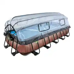 Netto Marken-Discount EXIT Stone Pool 540x250x100cm mit Sandfilterpumpe, Abdeckung und Wärmepumpe, versch. Ausführungen Angebot