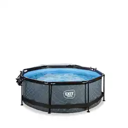 Netto Marken-Discount EXIT Stone Pool ø244x76cm mit Filterpumpe und Abdeckung - grau Angebot