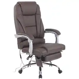 Netto Marken-Discount TPFLiving Bürostuhl Pacira Echtleder mit Massagefunktion Schwarz Angebot
