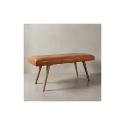 Netto Marken-Discount KADIMA DESIGN Retro-Sitzbank aus Ziegenleder und massivem Holz, stabil, 200 kg Belastbarkeit Angebot