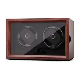Netto Marken-Discount Brienz 2 Uhrenbeweger, 2 Uhren, 4 Modi, Holz-Optik, blaue Innenbeleuchtung Walnuss Angebot
