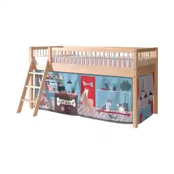 Netto Marken-Discount FAGUS halbhohes Bett 90 x 200 cm, inkl. Lattenrost, mit Textilset Pet Shop, Ausf. Buche massiv natur Angebot