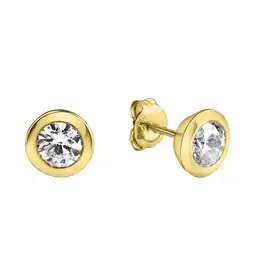 Netto Marken-Discount Celesta Silber Ohrringe Silber 925 vergoldet mit weißem Zirkonia-Stein 6mm Angebot