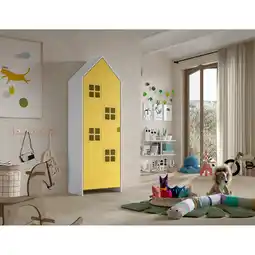 Netto Marken-Discount CASAMI BRUGES Schrank mit 1 Tür, 4 Fenster, Ausführung MDF gelb lackiert Angebot