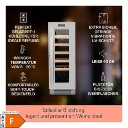 Netto Marken-Discount Vinovilla Weinkühlschrank 50l / 20 Flaschen Glastür Edelstahl Angebot