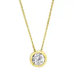 Netto Marken-Discount Celesta Silber Halskette Silber 925 vergoldet 45+5cm lang mit weißem Zirkonia-Stein 8mm Angebot