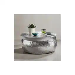 Netto Marken-Discount KADIMA DESIGN Orient Couchtisch: Handgefertigt, Hammerschlag-Aluminium, großzügige Ablagefläche Angebot