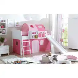 Netto Marken-Discount TiCAA Hochbett mit Rutsche Rutschbett Ekki Country Kiefer Weiß Classic Angebot