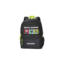 Netto Marken-Discount Minecraft Kinderrucksack Rucksack mit Fronttasche und Seitennetzen Angebot