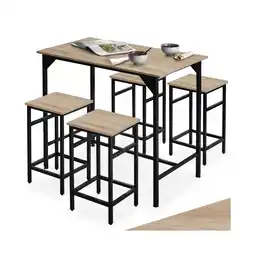 Netto Marken-Discount tectake Bartisch-Set, 5-teilig, Industrial Style, mit höhenverstellbaren Kunststofffüßen Angebot