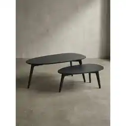Netto Marken-Discount KADIMA DESIGN Retro Couchtische aus Mango Massivholz, 2er Set für stilvollen Wohnbereich Angebot