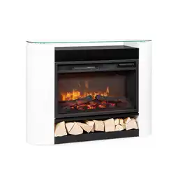 Netto Marken-Discount Studio 10 Arc Elektrokamin 1800 W LED-Flammen Heizlüfter Fernbedienung Weiß Angebot