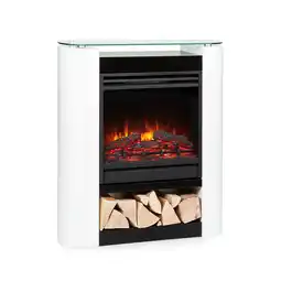 Netto Marken-Discount Studio 5 Arc Elektrokamin 1800 W LED-Flammen Heizlüfter Fernbedienung Weiß Angebot