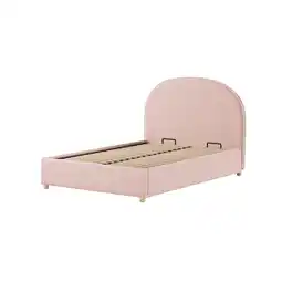Netto Marken-Discount MOON Polsterbett 140 x 200 cm mit Bettkasten, inkl Lattenrost, Bezug trendiger Boucle Stoff in Rosa Angebot