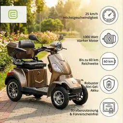 Netto Marken-Discount Econelo E-Seniorenmobil Voltrixx, Lithium-Akku, 4-Rad, 1000 Watt, Braun Angebot