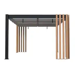 Netto Marken-Discount Sojag Pavillon Lito 1012 mit Sonnensegel Schwarz-Grau 378,5x302,3x234,5cm Angebot