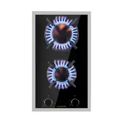 Netto Marken-Discount Goldflame Domino Prime Gaskochfeld 2-flammig Messing-Brenner Glaskeramik Schwarz Angebot