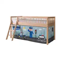 Netto Marken-Discount FAGUS halbhohes Bett 90 x 200 cm, inkl. Lattenrost, mit Textilset Police, Ausf. Buche massiv natur Angebot