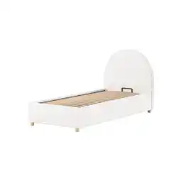 Netto Marken-Discount MOON Polsterbett 90 x 200 cm mit Bettkasten, inkl Lattenrost, Bezug trendiger Boucle Stoff in Weiß Angebot