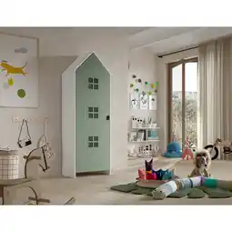 Netto Marken-Discount CASAMI BRUGES Schrank mit 1 Tür, 3 Fenster, Ausführung MDF grün lackiert Angebot