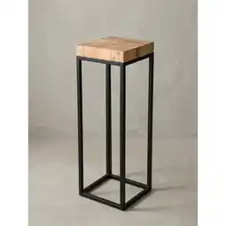 Netto Marken-Discount KADIMA DESIGN Massiver Holz-Beistelltisch, Akazienholz und Metall, Industriedesign, 30x97x30 cm Angebot