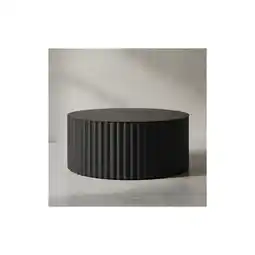 Netto Marken-Discount KADIMA DESIGN Runder Sofatisch mit Wellen-Muster, Couchtisch Metall Schwarz 67x67x31 cm Angebot
