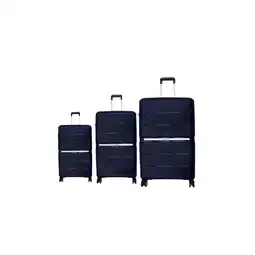 Netto Marken-Discount Hoffmanns 3-teiliges Kofferset in Blau - Polypropylen-Hartschale mit 360° Rollen Angebot