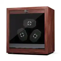 Netto Marken-Discount Brienz 3 Uhrenbeweger, 3 Uhren, 4 Modi, Holz-Optik, blaue Innenbeleuchtung Walnuss Angebot