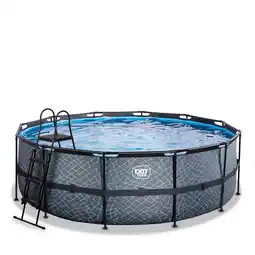 Netto Marken-Discount EXIT Stone Pool ø427x122cm mit Sandfilterpumpe - grau Angebot