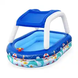Netto Marken-Discount Bestway Family Pool mit Sonnenschutzdach Sea Captain 213 x 155 x 132 cm Angebot