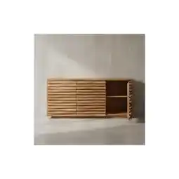 Netto Marken-Discount KADIMA DESIGN Sideboard Akazien-Massivholz, Natur-Baumkante, Landhaus-Stil, 160x75x43 cm Angebot