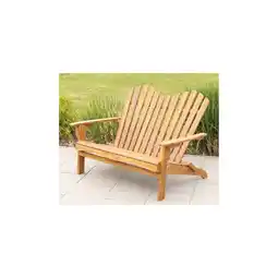 Netto Marken-Discount 2-Sitzer Adirondack-Gartenbank klappbar aus Akazienholz, ca. 125 x 80 x 94 cm – Hellbraun Angebot