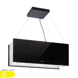 Netto Marken-Discount Kronleuchter XL Inselabzugshaube 90cm Umluft 590m³/h LED Touch schwarz Schwarz Angebot