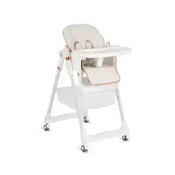 Netto Marken-Discount Moni Kinderhochstuhl Lindo klappbar Lätzchen Besteck Räder Korb höhenverstellbar weiß Angebot