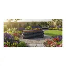 Netto Marken-Discount Hochbeet Stahl Oval - M - 240(L) x 80(W) x 80 (H) - Anthrazit Angebot