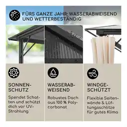Netto Marken-Discount Pantheon Solid Sky Ambient Solar Pavillon mit grauem Dach 3x3m Polycarbonat Aluminium Angebot